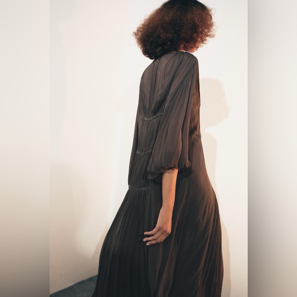 ZARA BEADED EMBROIDERED ZW COLLECTION DRESS - Picture 5 of 9